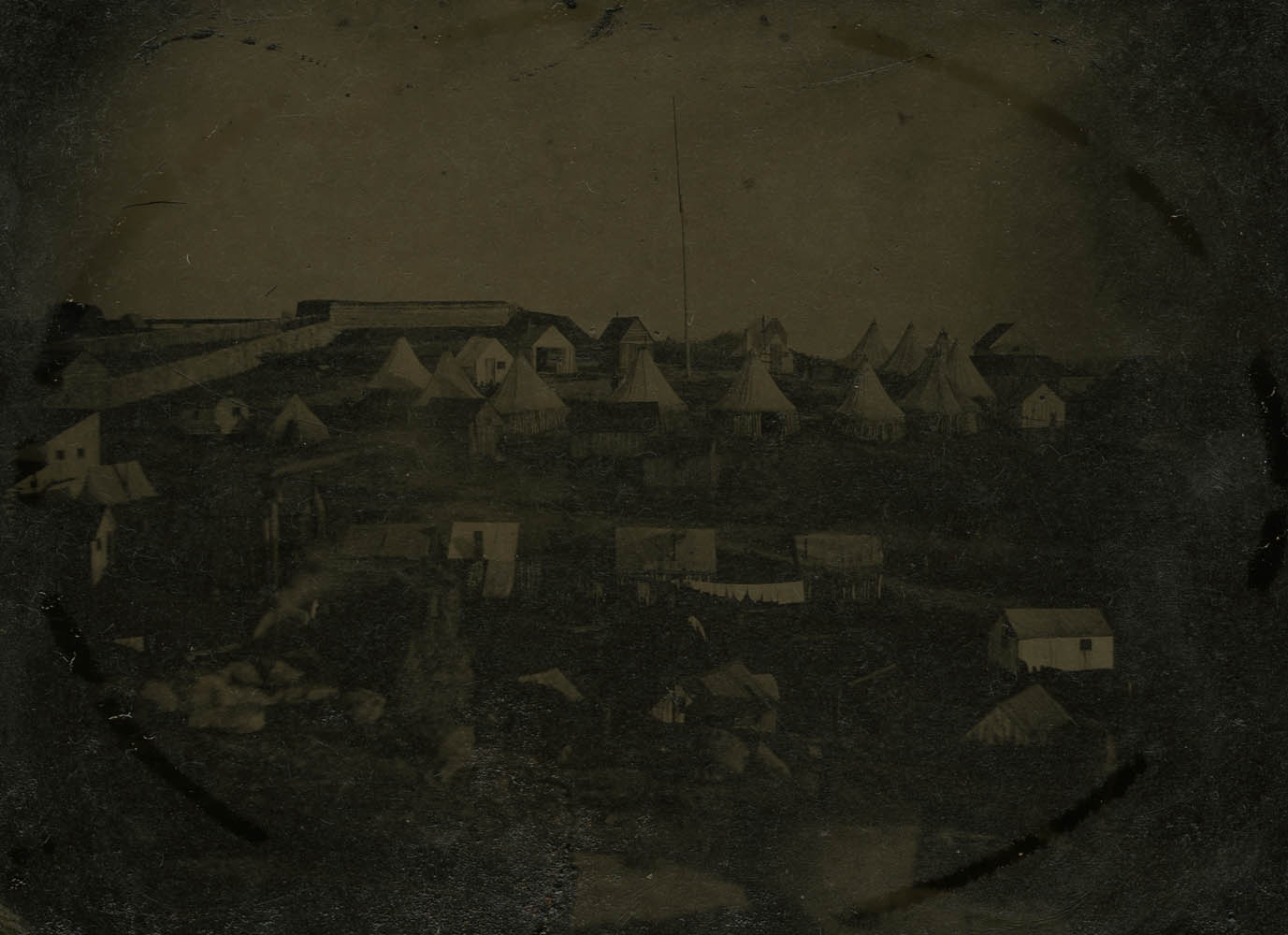 Tintype of Sibley Tents.