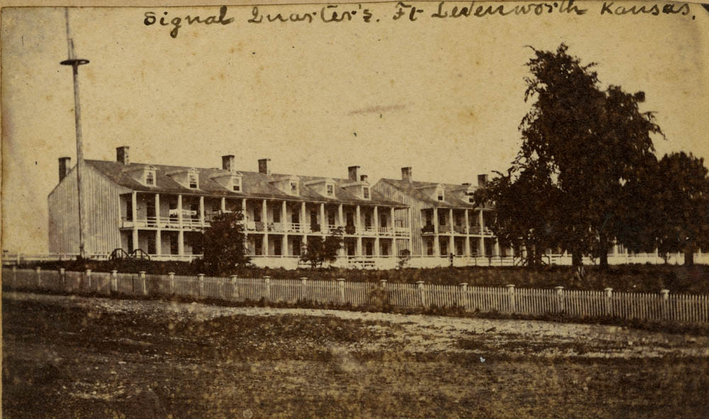 Photograph of the Single Corps. Quarters in Leavenworth, Kansas.