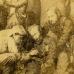 Photograph of painting depicting Nathaniel Lyon's death. Lyon on the ground surrounded by men.