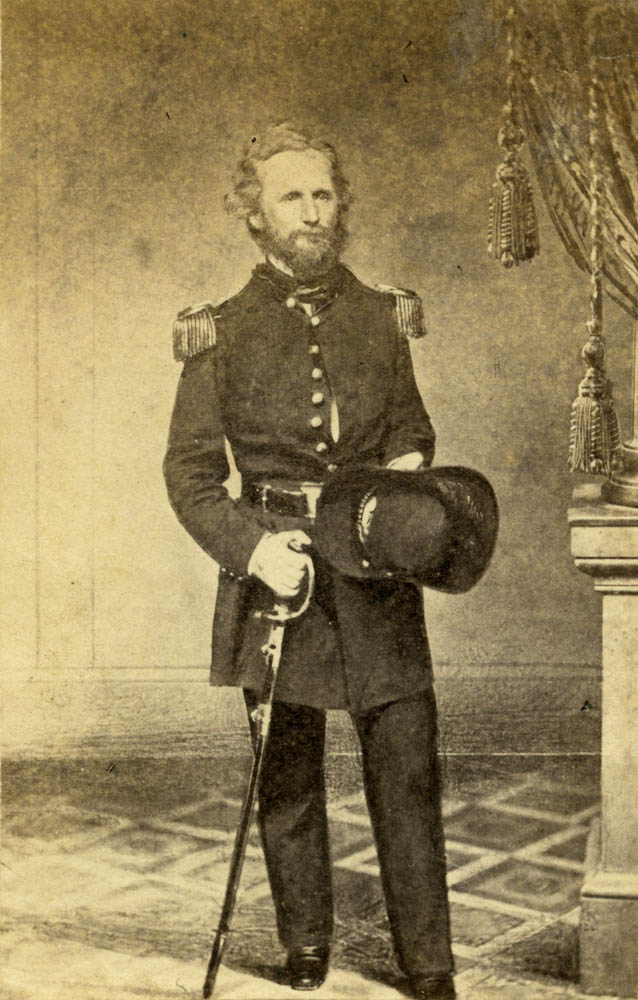 Nathaniel Lyon standing in uniform with sword.