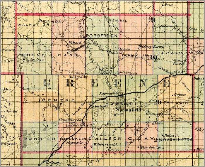 1861 SLAVE MAP TN Springfield St Bethlehem Stony Creek Sulpher Springs Telford 